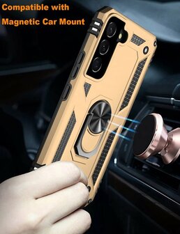 Samsung S22 Goud - Armor met Kickstand Ring