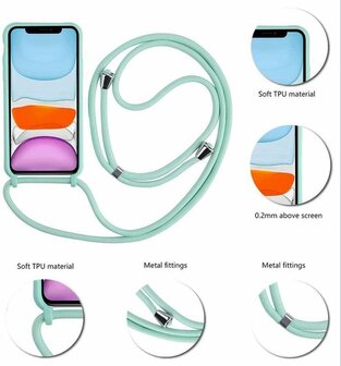 Samsung S20 FE Turquoise - TPU Back Cover met Koord