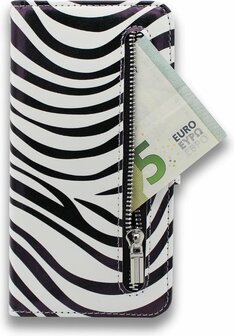 Samsung S10 Plus - Book Case met Rits - Zebra