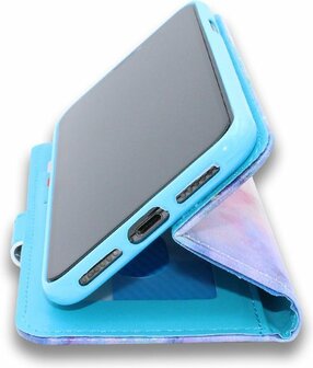 iPhone XS Max - Book Case met Rits - Uni Marmer