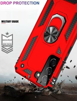 Samsung S22 Rood - Armor met Kickstand Ring
