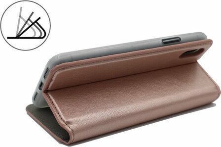 iPhone XS Max - HQ Slim Book Case - Rosegoud