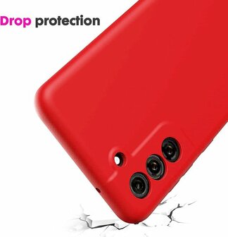 Samsung S21 FE - Siliconen Back Cover - Rood