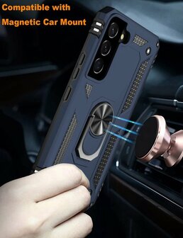 Samsung S22 Plus Blauw - Armor met Kickstand Ring