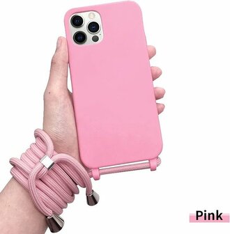 iPhone 12 Pro Max Roze - TPU Cover met Koord