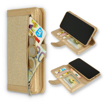 iPhone 12 Mini Goud - Rits Book Case