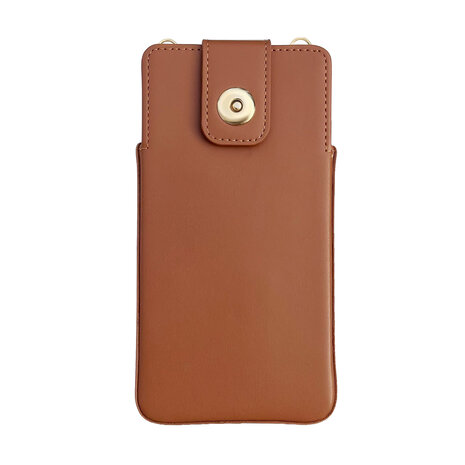 Samsung A13 5G Bruin - Schouder Tas met Rits &amp; Koord