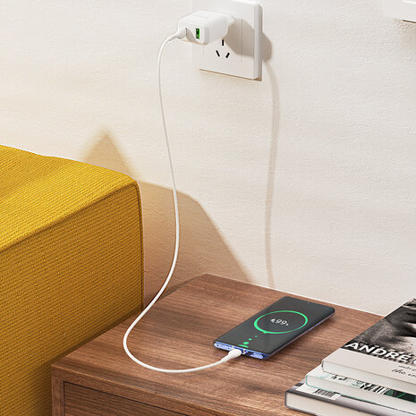 Google Pixel 7A - Type C Kabel &amp; Stekker (N28) - 20W - Zwart