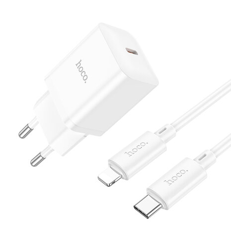 iPhone X &amp; iPhone XS - Lightning Kabel naar Type C (1 Meter) &amp; Stekker (N27) - 20W - Wit