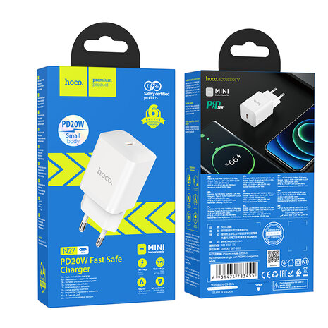 Motorola Moto G22 - 2m Type C &amp; Stekker (N27) - 20W - Wit