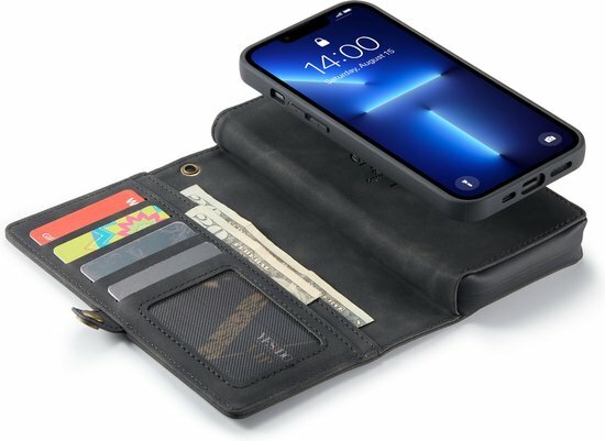 iPhone 13 Mini Charcoal Gray - 2 in 1 Extra Vakken Book Case