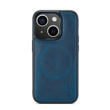 iPhone 15 - Navy Blue - 2 in 1 Lederen MagSafe Case