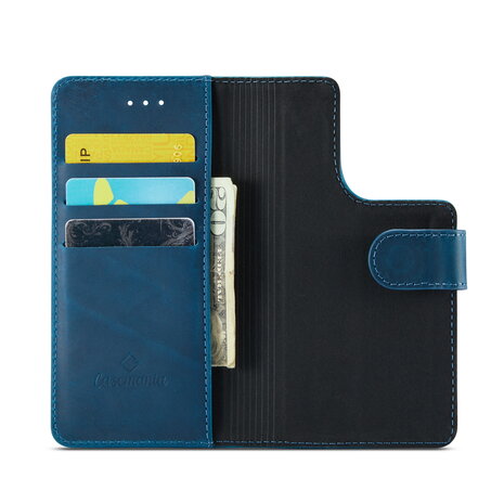 iPhone 15 - Navy Blue - 2 in 1 Lederen MagSafe Case