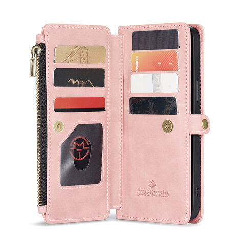 iPhone 15 Pale Pink - MagSafe Book Case met Rits