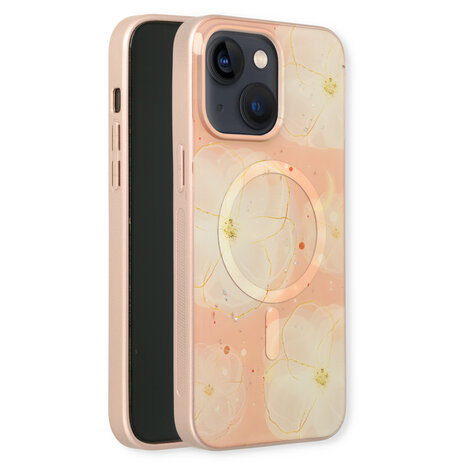 iPhone 15 Roze - MagSafe TPU Marmer