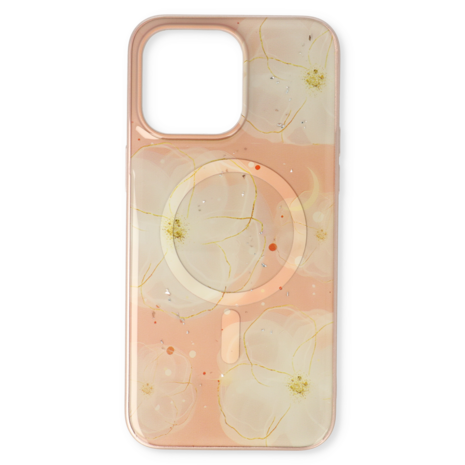 iPhone 15 Roze - MagSafe TPU Marmer