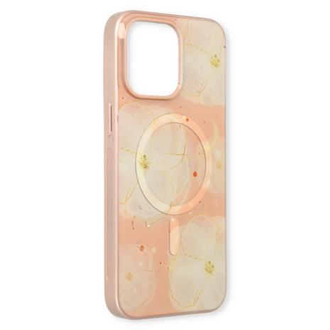 iPhone 15 Roze - MagSafe TPU Marmer