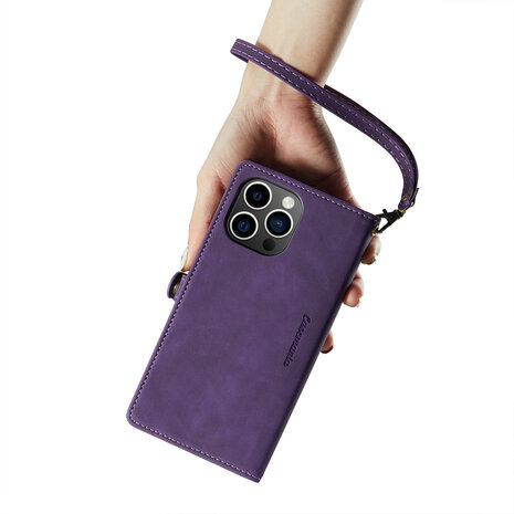 iPhone 15 Deep Purple - MagSafe Book Case met Rits