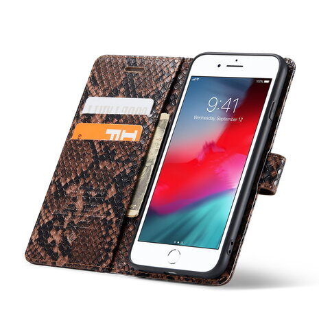 iPhone SE 2022 Bruin - Slangen Book Case