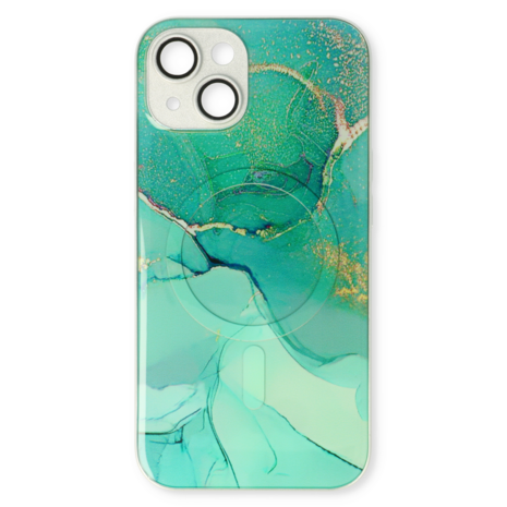 iPhone 14 Blauw - MagSafe TPU Marmer
