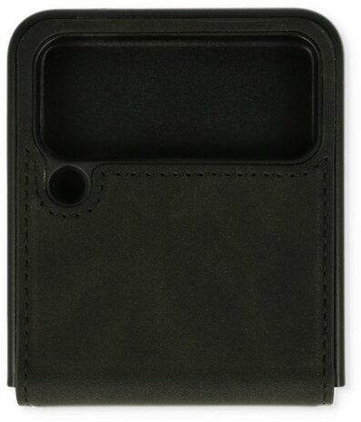 Samsung Z Flip 4 Charcoal Gray - Kunstlederen Back Cover