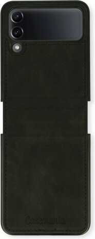 Samsung Z Flip 4 Charcoal Gray - Kunstlederen Back Cover