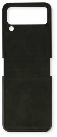 Samsung Z Flip 4 Charcoal Gray - Kunstlederen Back Cover
