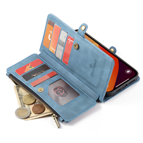 iPhone 15 Aqua Blue - MagSafe Book Case met Rits