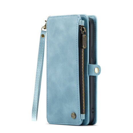 iPhone 15 Aqua Blue - MagSafe Book Case met Rits
