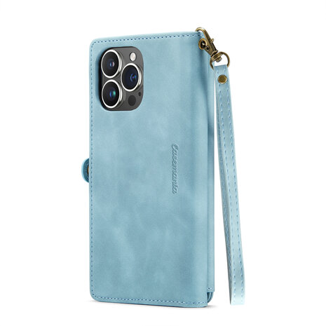 iPhone 15 Aqua Blue - MagSafe Book Case met Rits