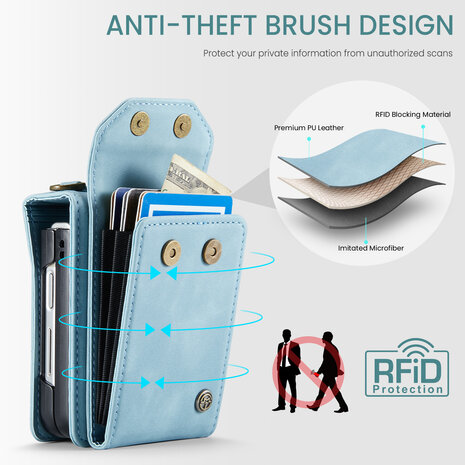Samsung Flip 6 - Aqua Blue - Book Case met Koord