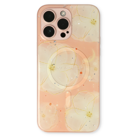 iPhone 14 Pro Max Roze - MagSafe TPU Marmer