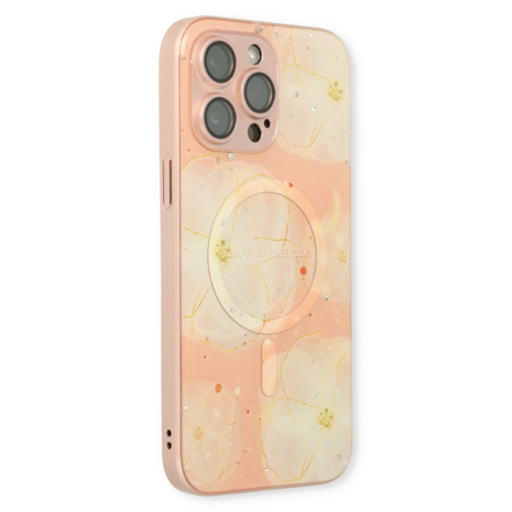 iPhone 14 Pro Max Roze - MagSafe TPU Marmer