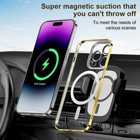 iPhone 14 Pro Max Goud - TPU Back Cover Geschikt voor Magsafe