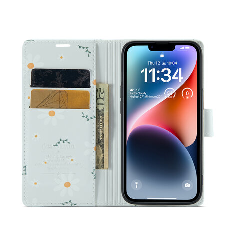 iPhone 14 met Madeliefje Print - Book Case