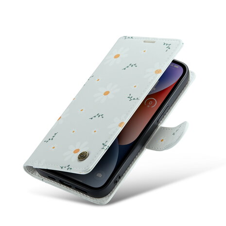 iPhone 14 met Madeliefje Print - Book Case