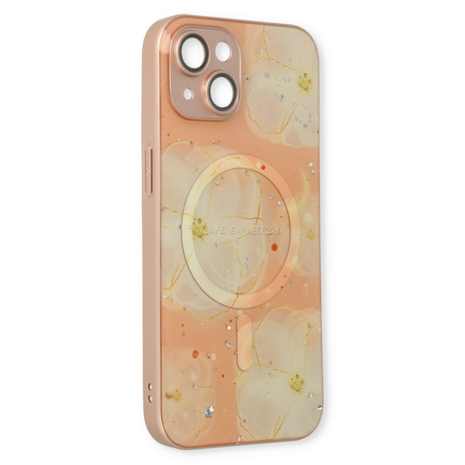 iPhone 14 Roze - MagSafe TPU Marmer