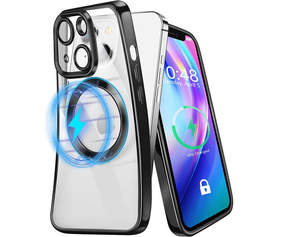 iPhone 15 Zwart - TPU Back Cover - Geschikt voor Magsafe