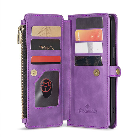 iPhone 15 Bright Lila - MagSafe Book Case met Rits