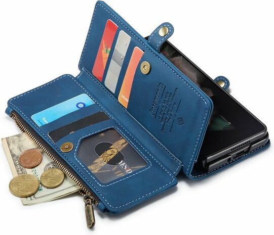 Samsung Z Fold 3 Navy Blue - Book Case met Rits