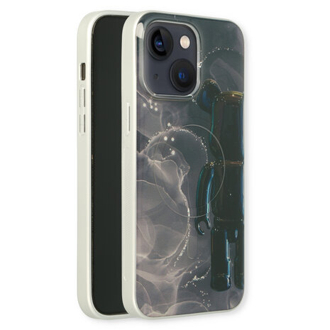 iPhone 15 Zwart - MagSafe TPU Marmer