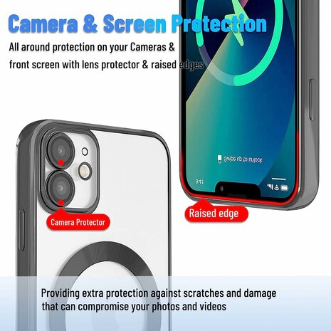 iPhone 11 Zwart - TPU Back Cover Geschikt voor Magsafe