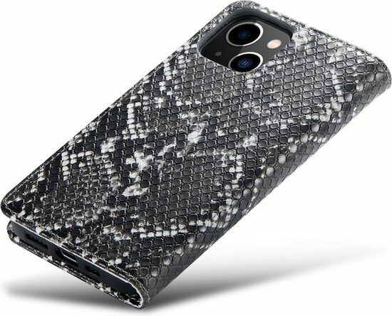 iPhone 13 Mini Zwart - Slangen Book Case