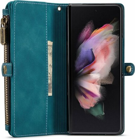 Samsung Z Fold 3 Emerald Green - Book Case met Rits