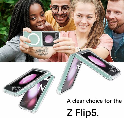 Samsung Z Flip 5 Transparant - Back Cover - Geschikt voor MagSafe