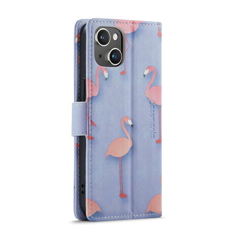 iPhone 14 met Flamingo Print - Book Case