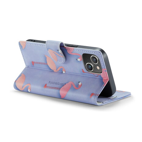 iPhone 14 met Flamingo Print - Book Case
