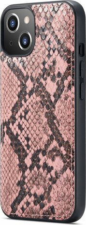 iPhone 13 Mini Roze - 2 in 1 Slangen Book Case
