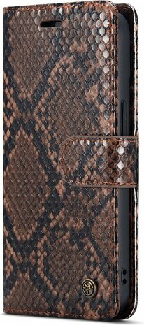 iPhone 13 Mini Bruin - 2 in 1 Slangen Book Case
