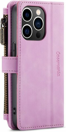 iPhone 14 Pro Pastel Lila - Book Case met Rits